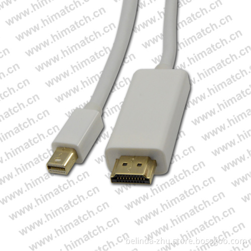 6ft 1.8m Mini Display-Port Mini Dp to HDMI Male Cable with Audio with 1080P Supported